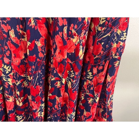 Dress M Red Floral l Maxi Retro Y2K Boho Western Preppy Classic Feminine Flowy - Picture 5 of 15